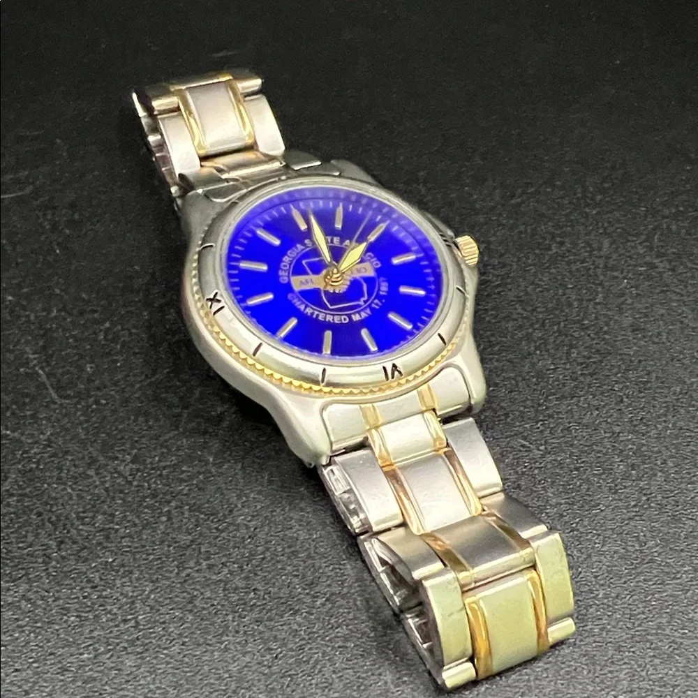 Georgia State AFL-CIO Men's Blue Dial Two-Tone Watch